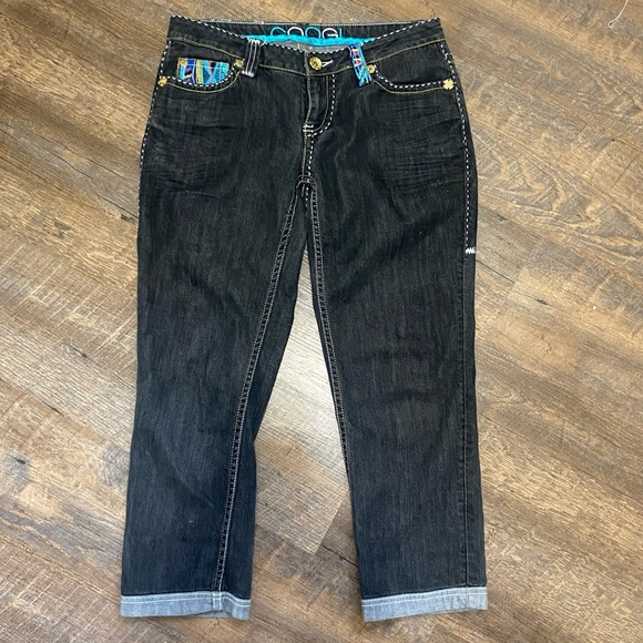 COOGI 101-041747 7/8 25 WASHED BLACK STRAIGHT LEG W/TOP STITCHING&CONTRAST CUFF - Picture 5 of 16